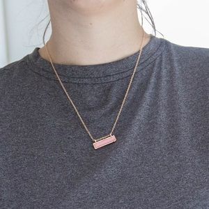 Pink and gold bar necklace